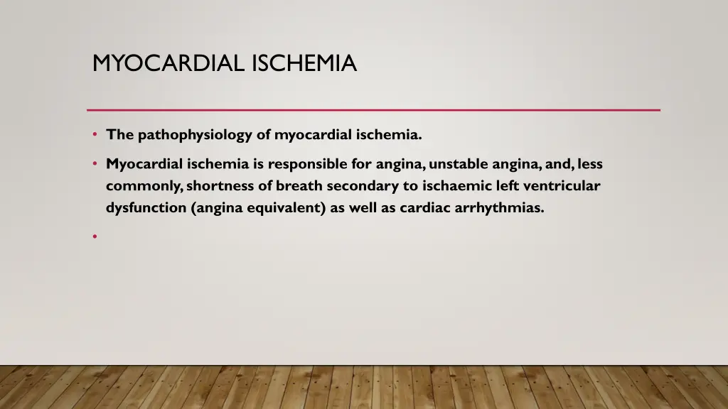 myocardial ischemia