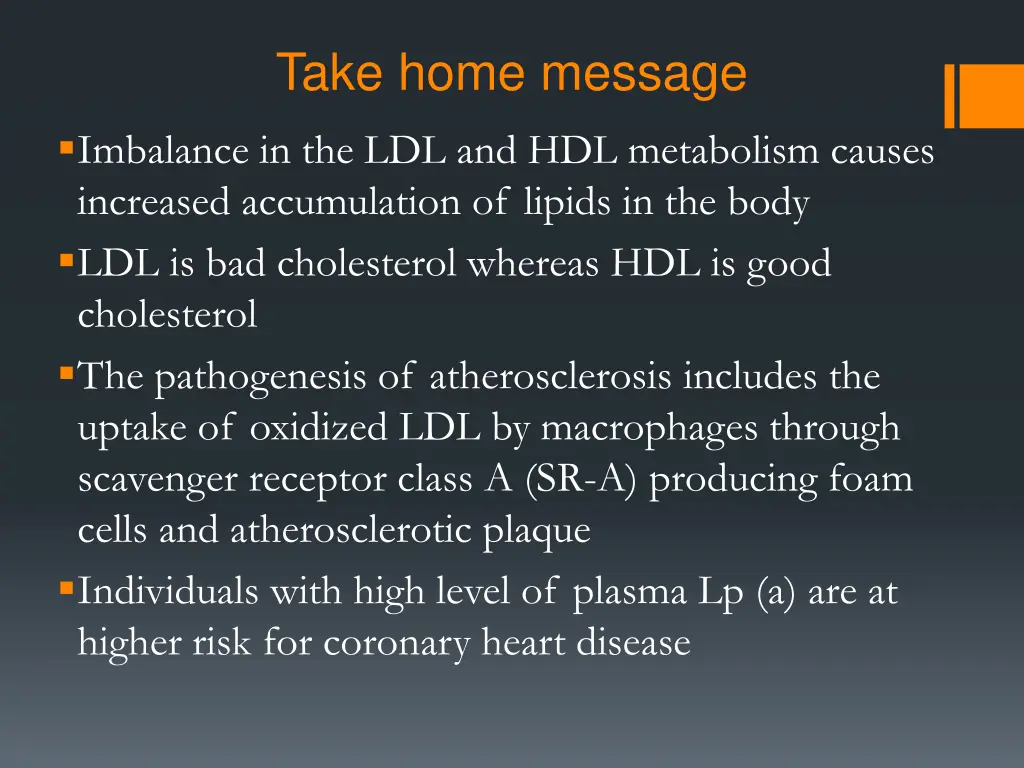 take home message