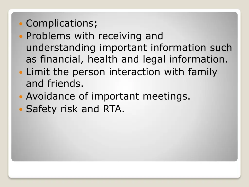 complications problems with receiving
