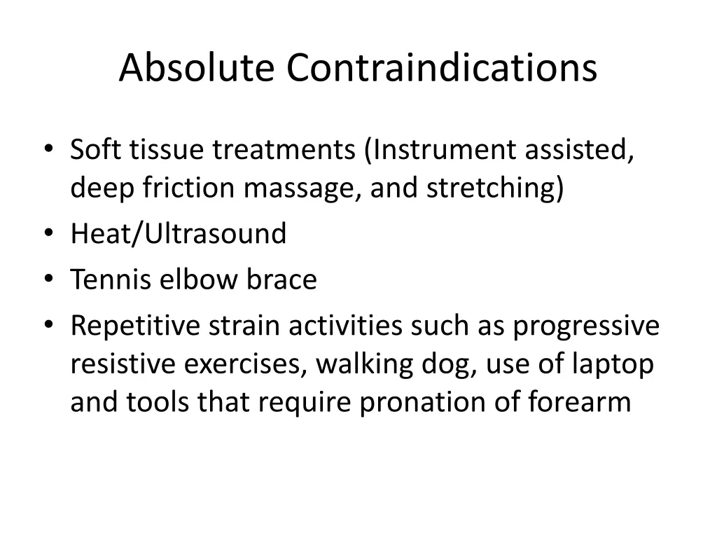 absolute contraindications