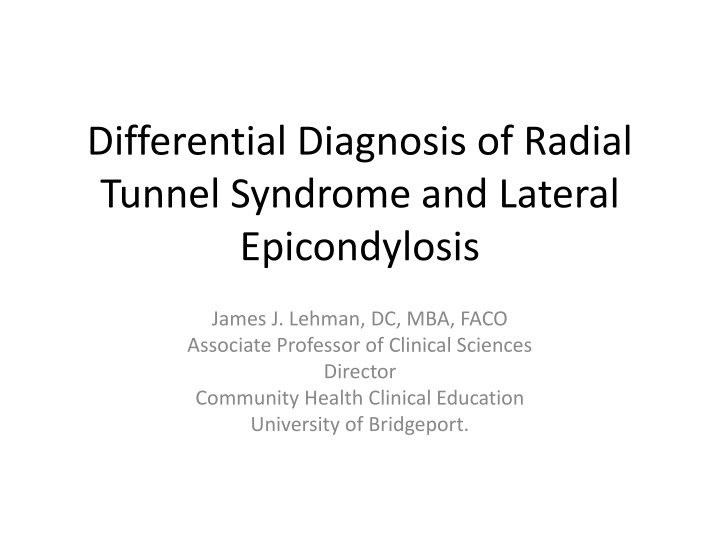 differential diagnosis of radial tunnel syndrome