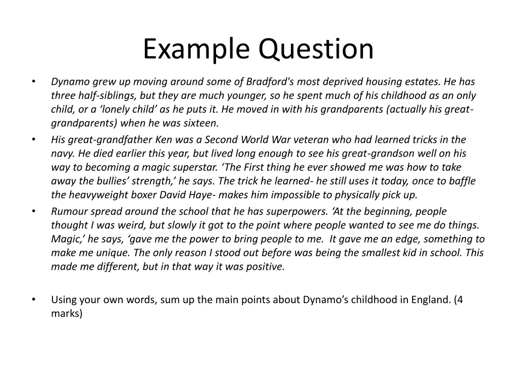 example question