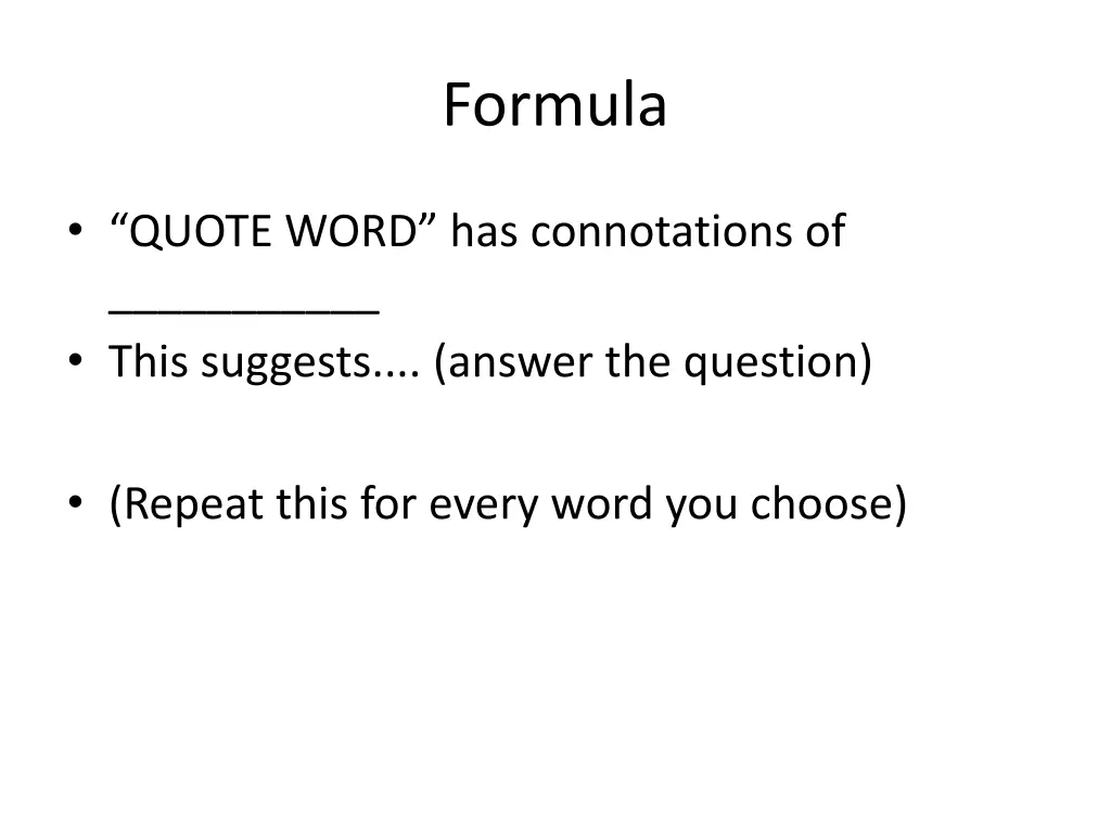 formula