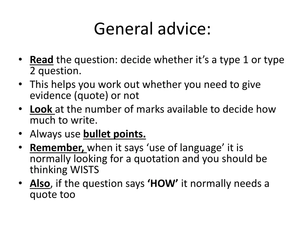 general advice