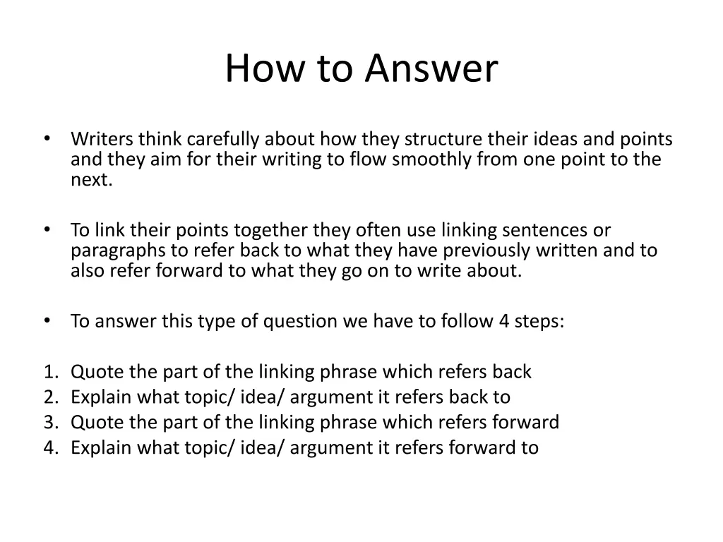 how to answer 1