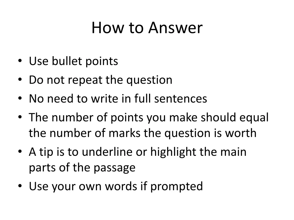 how to answer