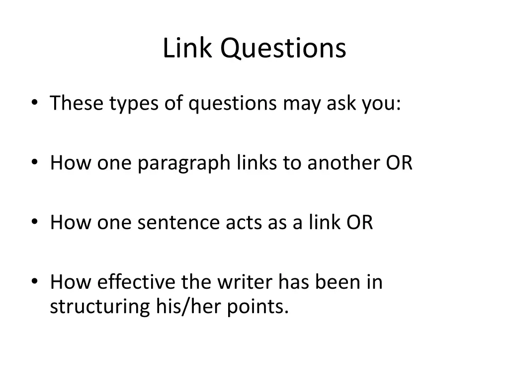 link questions