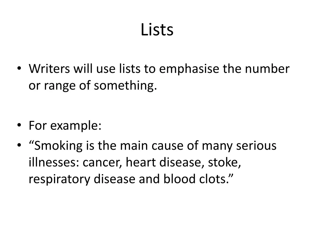 lists