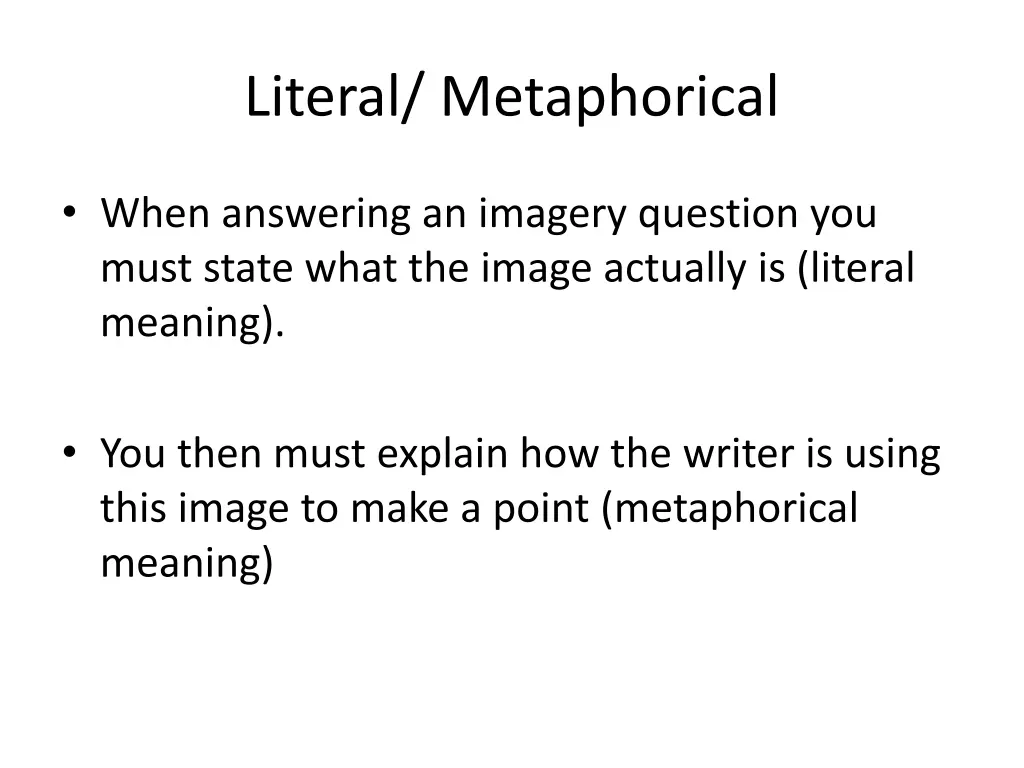 literal metaphorical