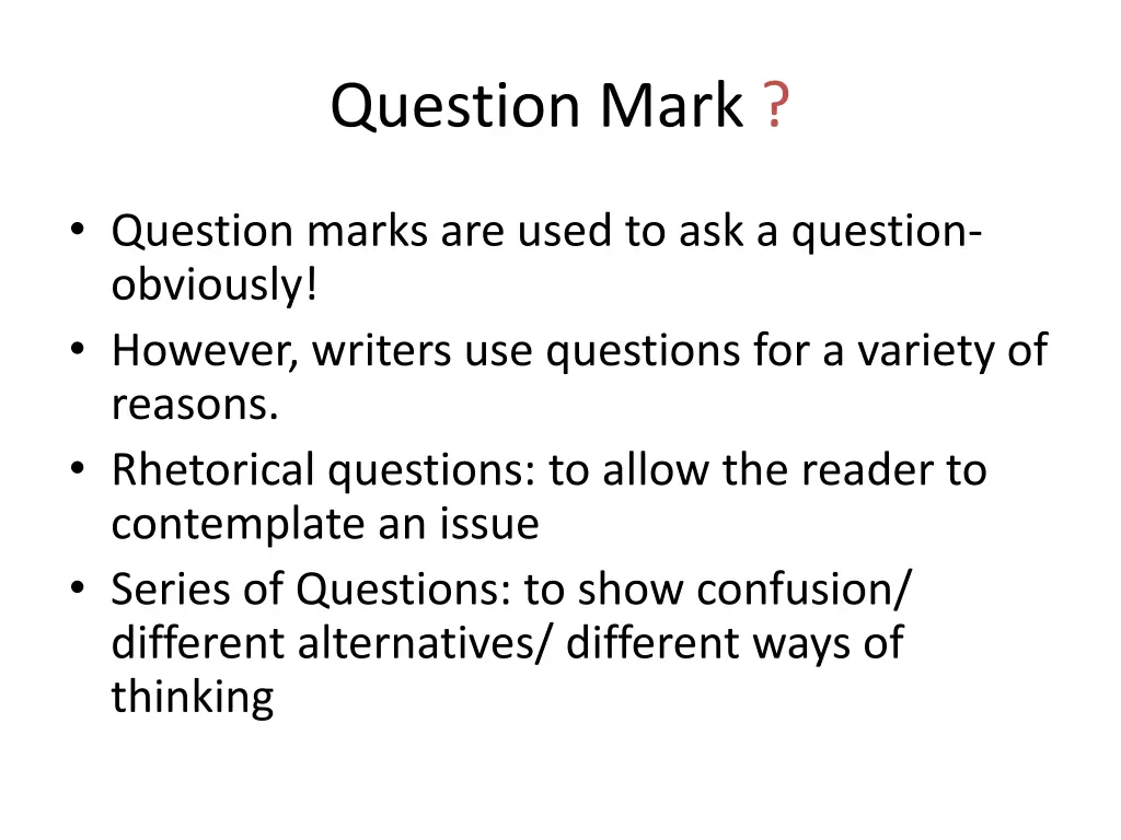 question mark