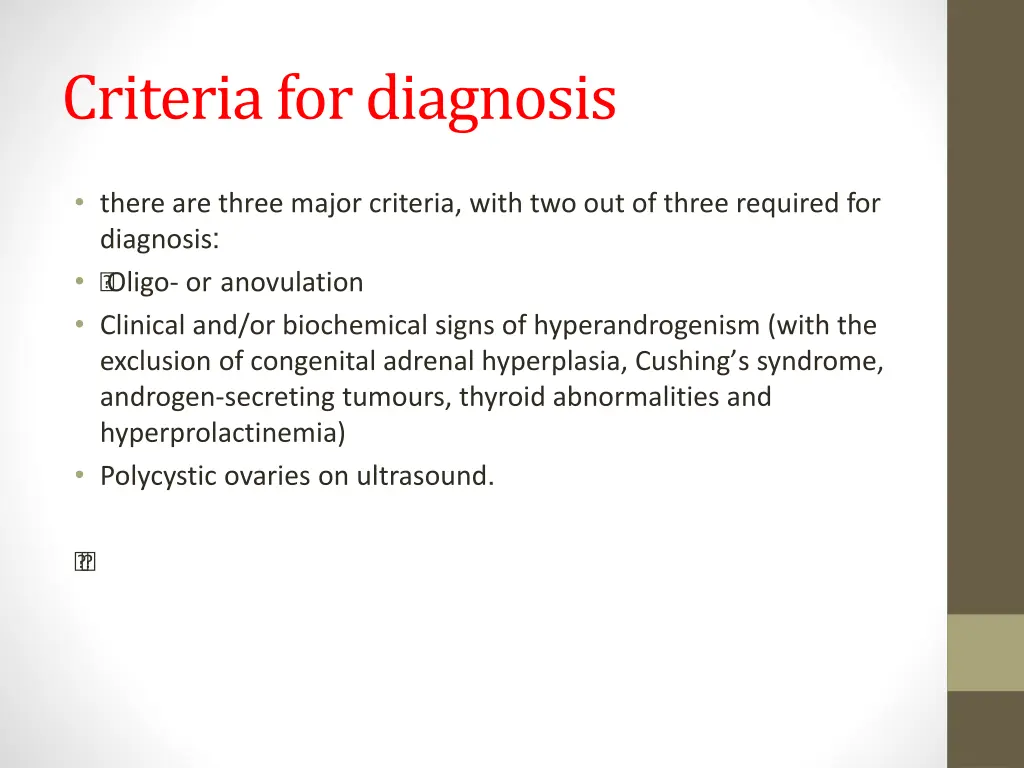 criteria for diagnosis
