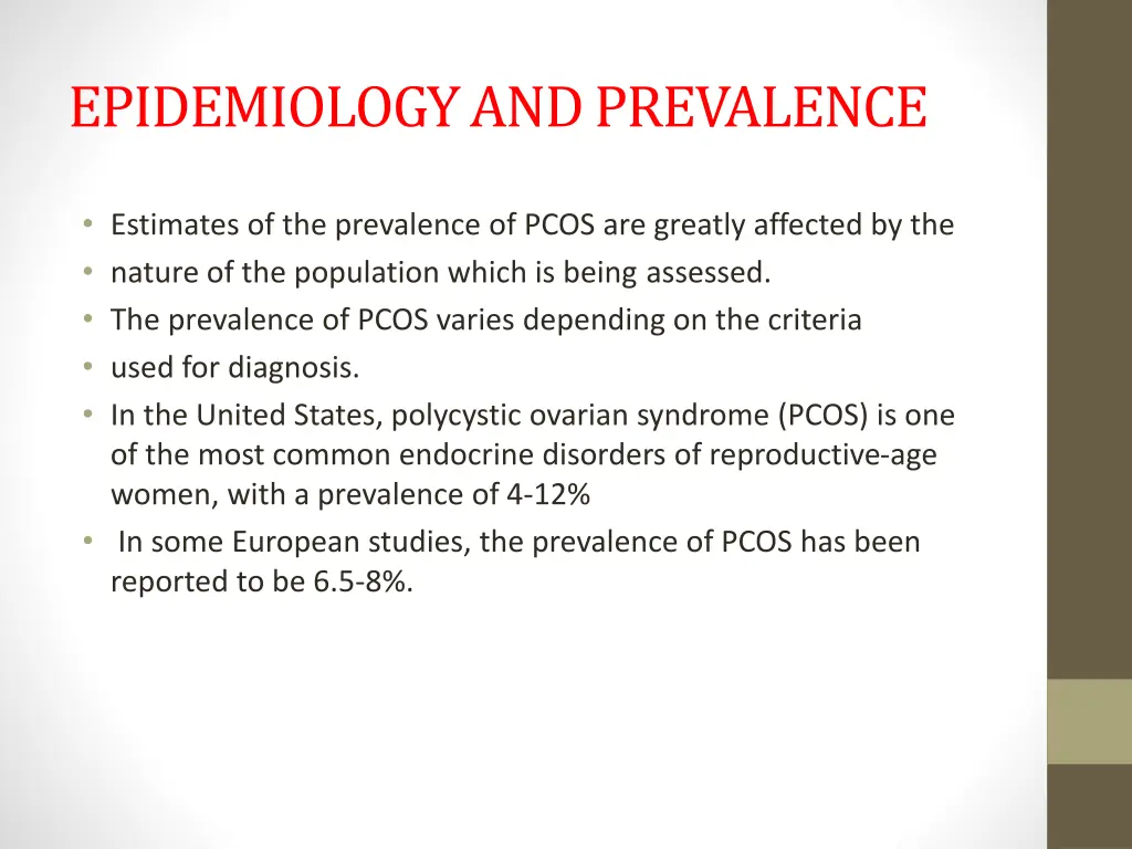epidemiology and prevalence