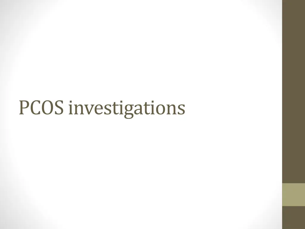 pcos investigations
