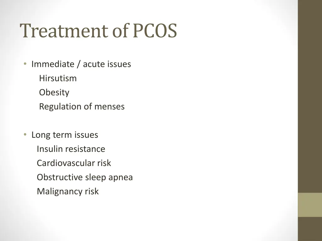 treatment of pcos