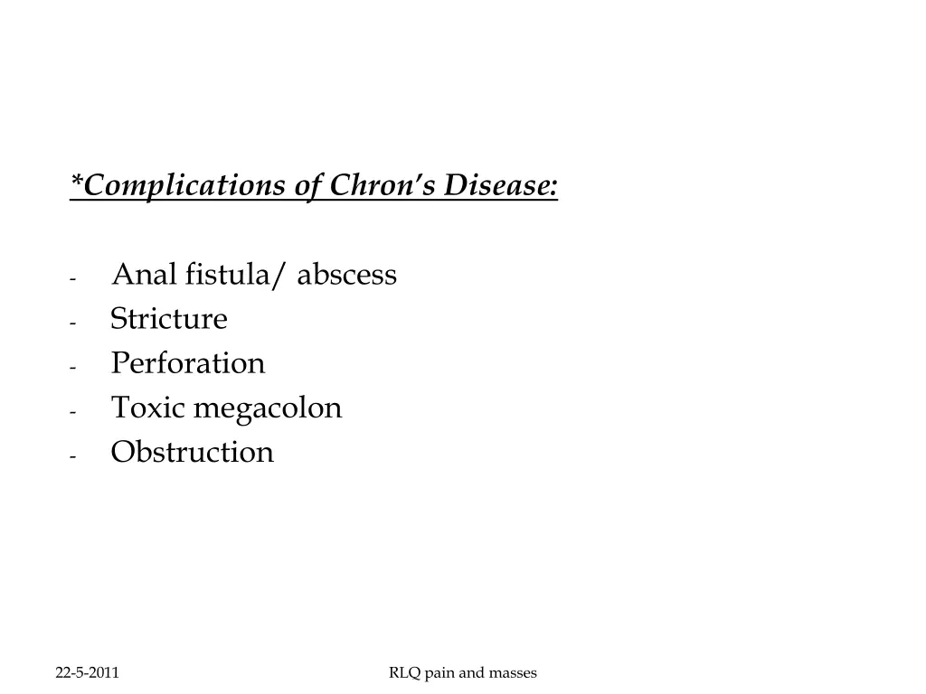 complications of chron s disease