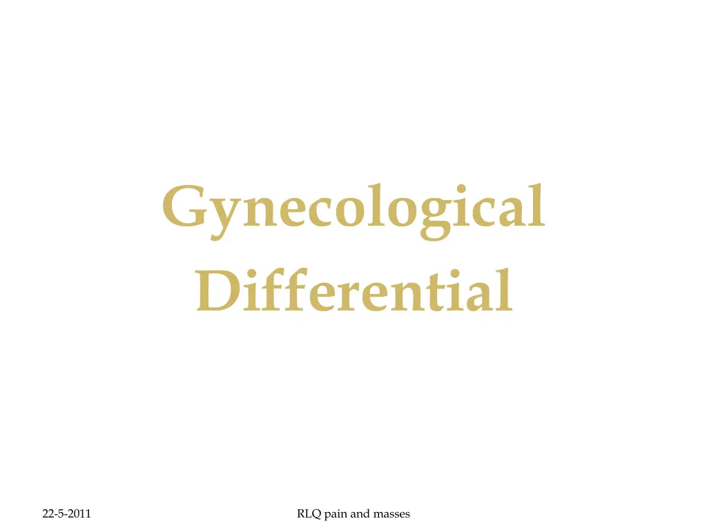 gynecological differential