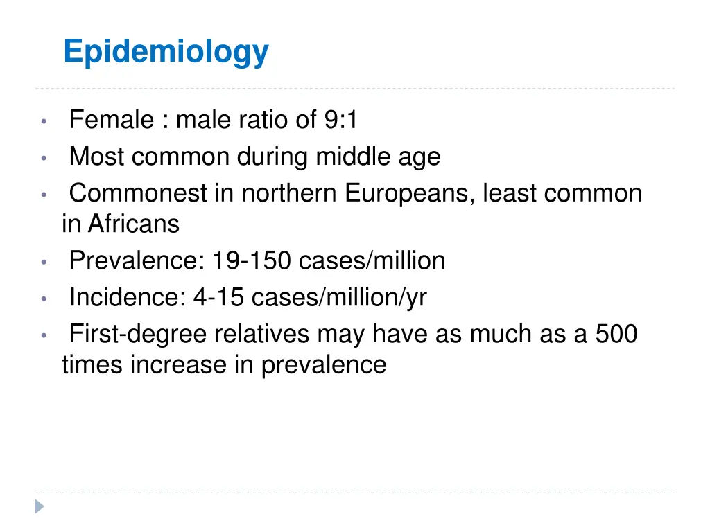 epidemiology