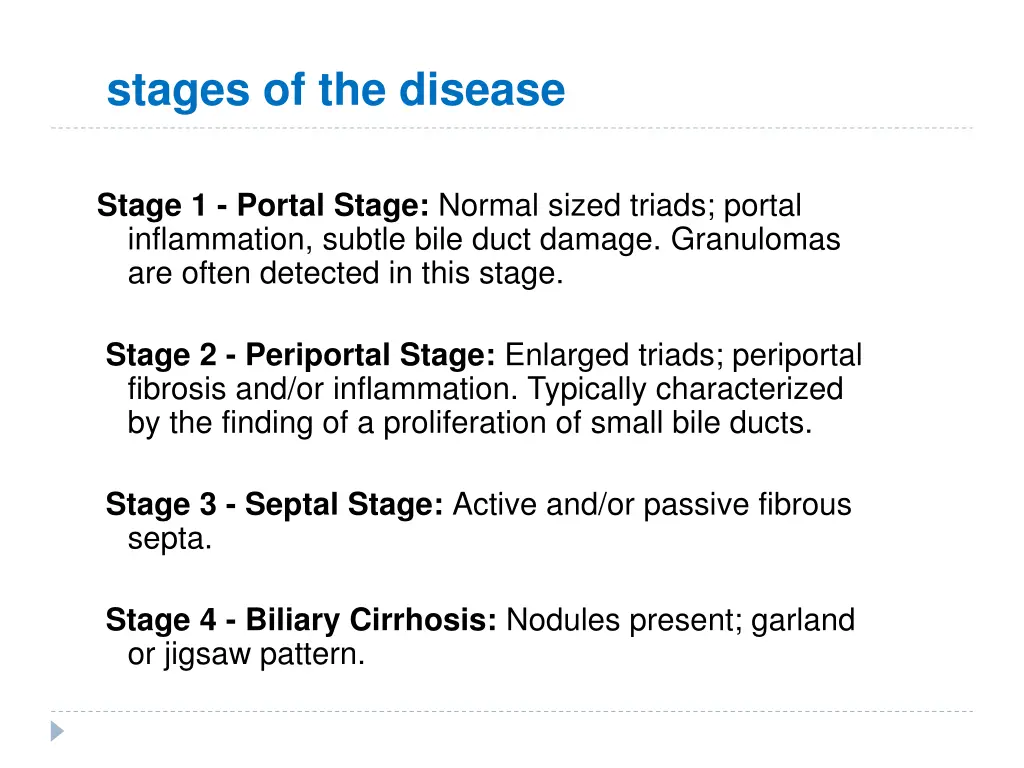 stages of the disease