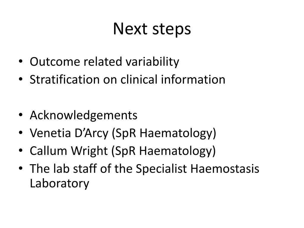 next steps