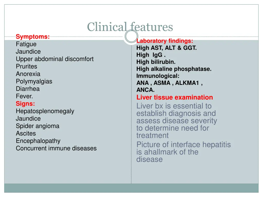 clinical features 1