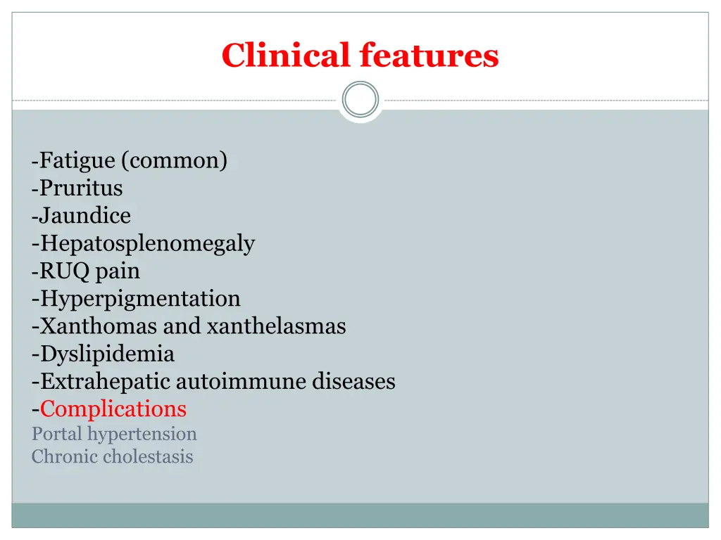 clinical features