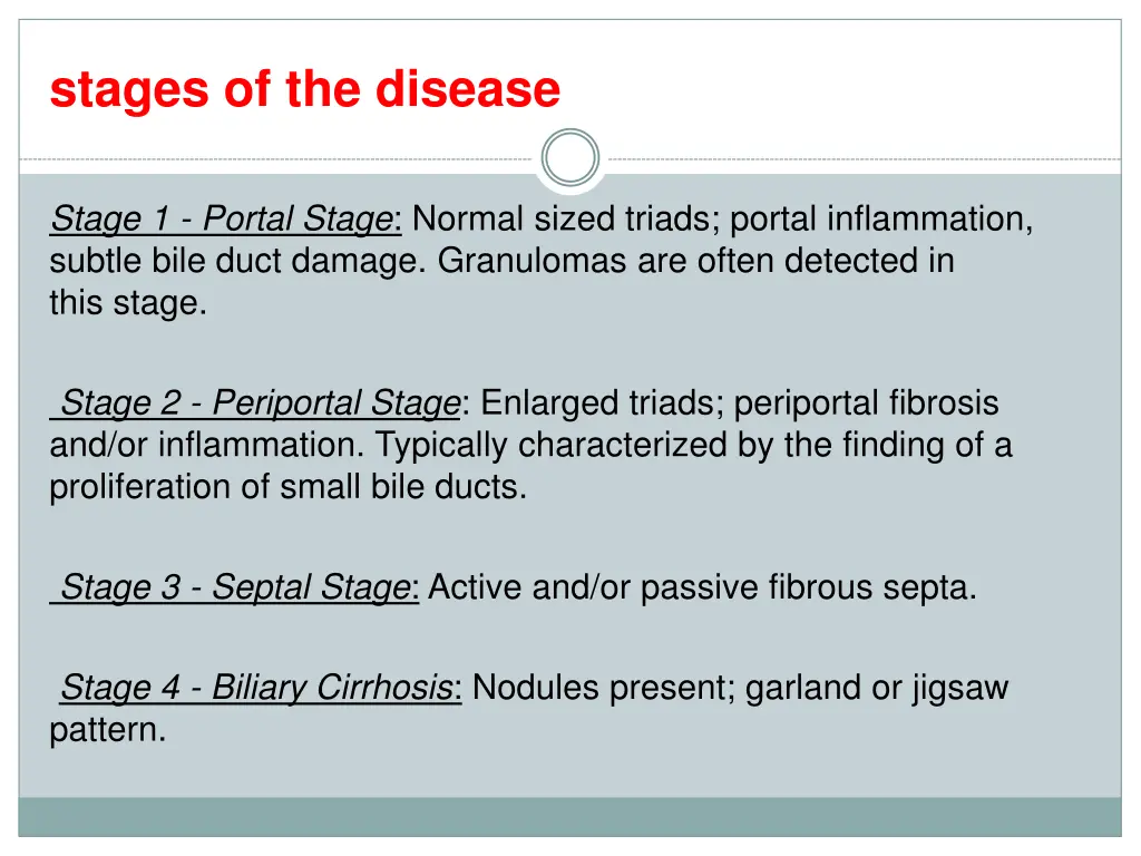 stages of the disease