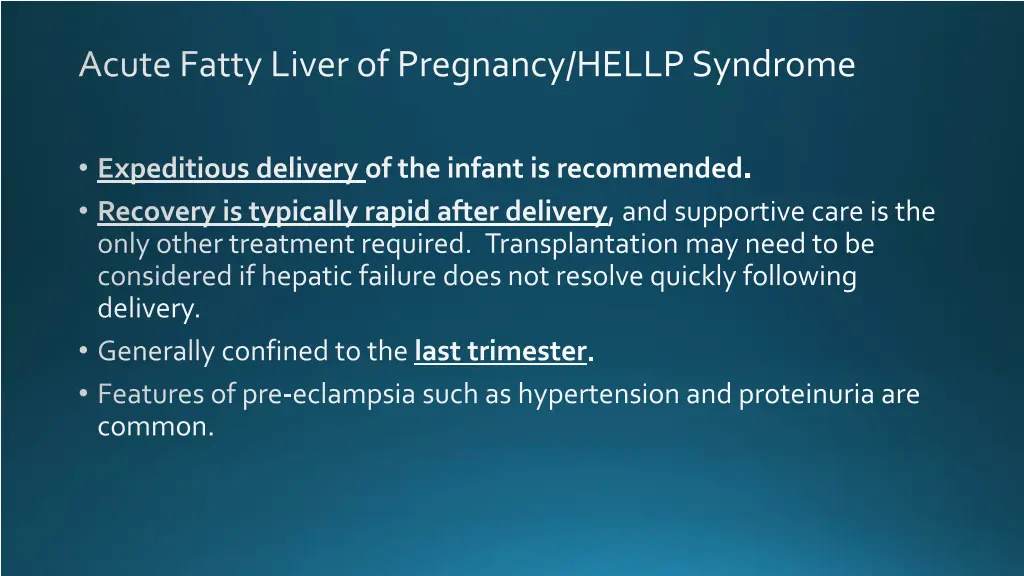 acute fatty liver of pregnancy hellp syndrome