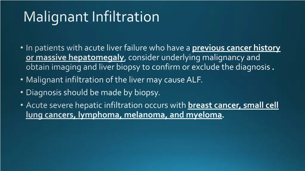 malignant infiltration