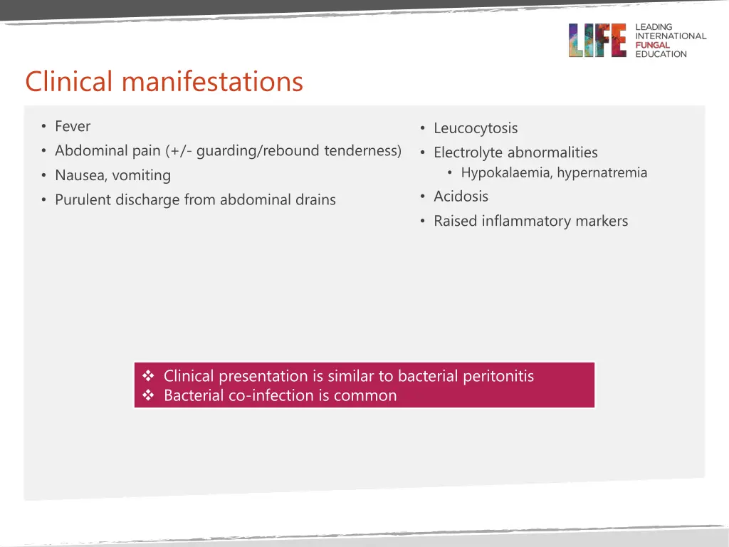 clinical manifestations