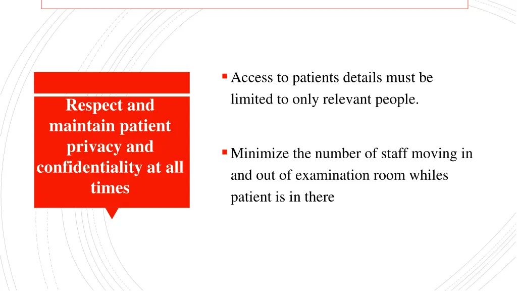 access to patients details must be limited