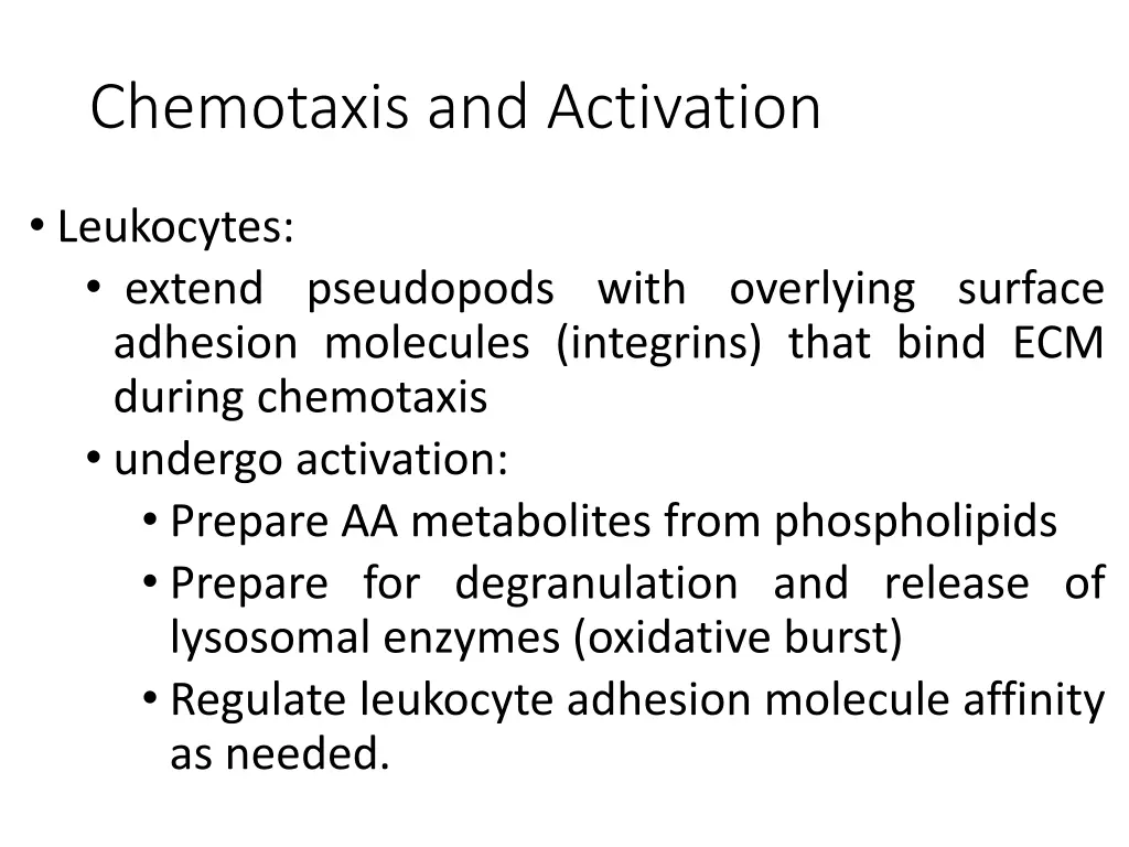 chemotaxis and activation