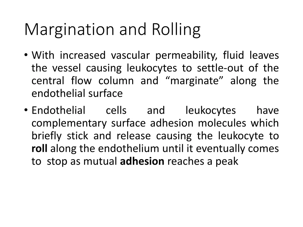 margination and rolling