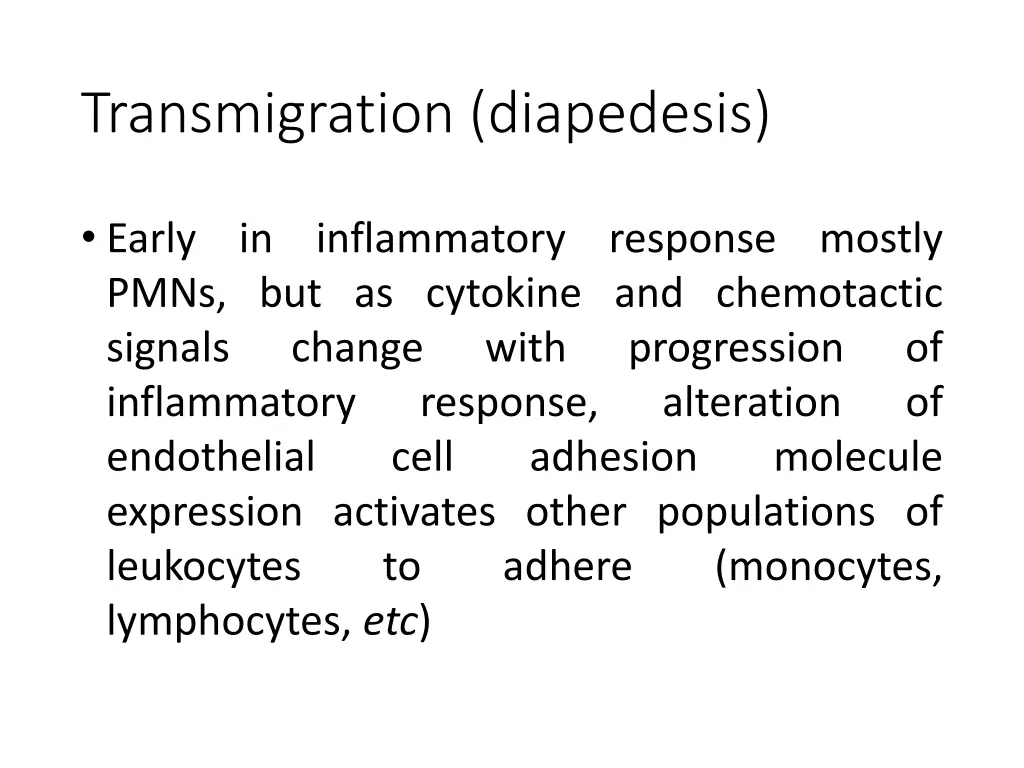 transmigration diapedesis 1