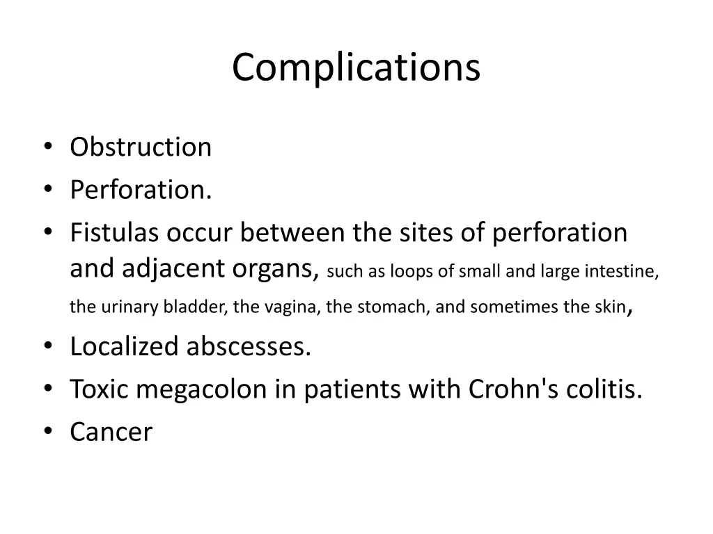 complications