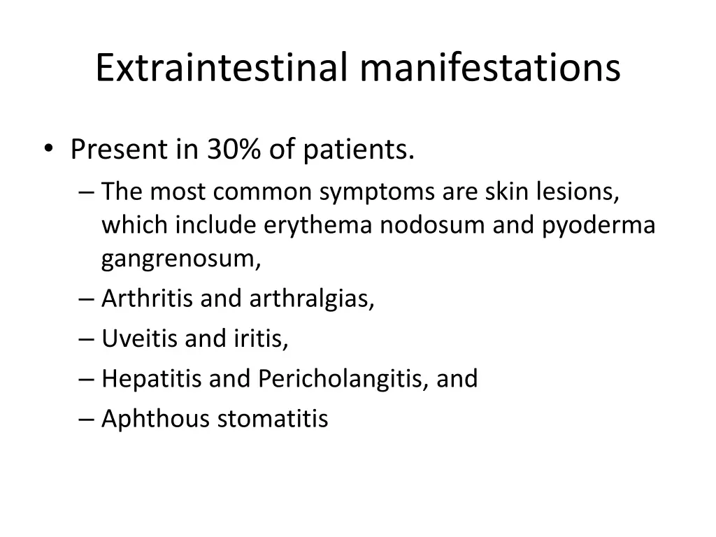 extraintestinal manifestations