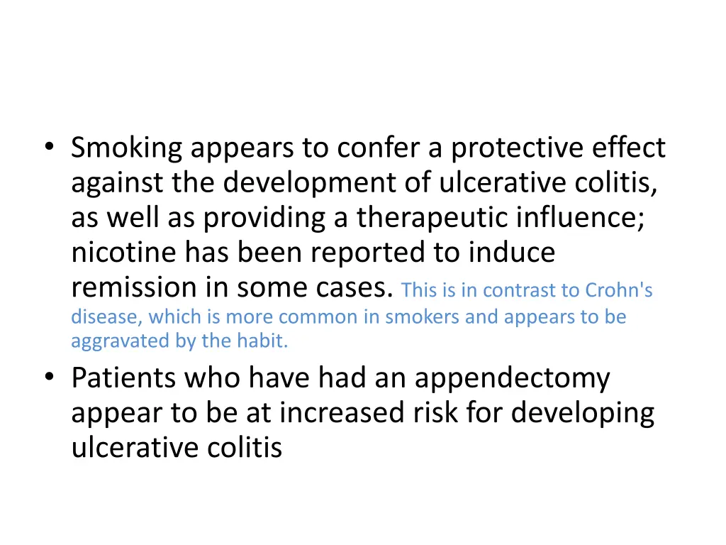 smoking appears to confer a protective effect