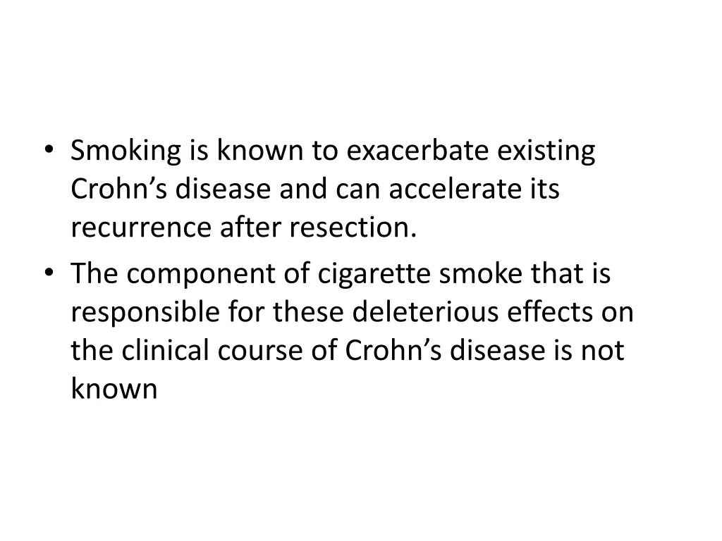 smoking is known to exacerbate existing crohn