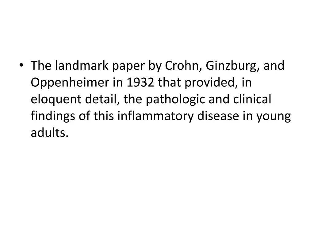 the landmark paper by crohn ginzburg