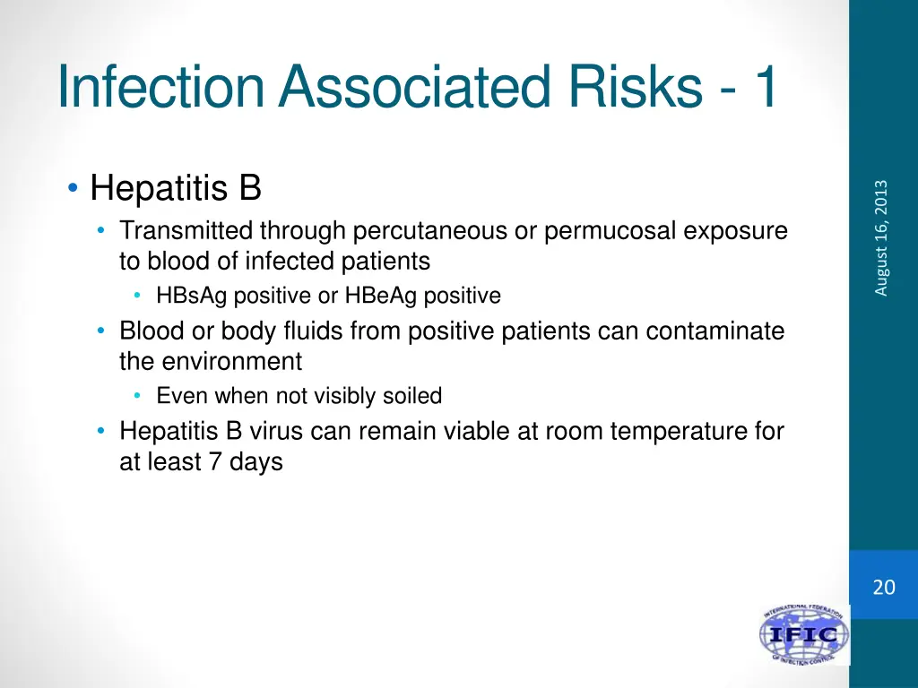 infection associated risks 1