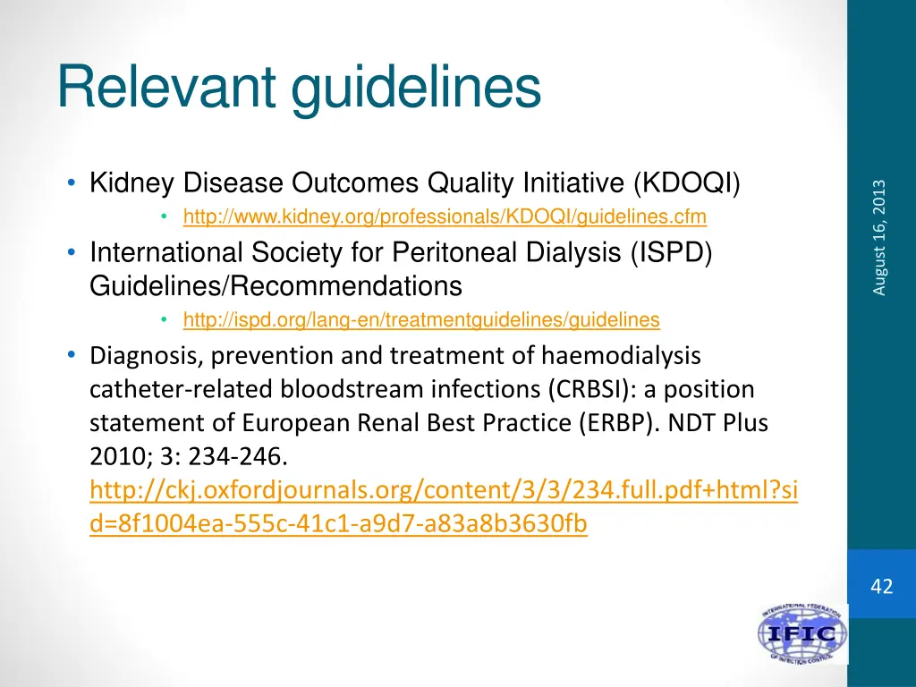 relevant guidelines