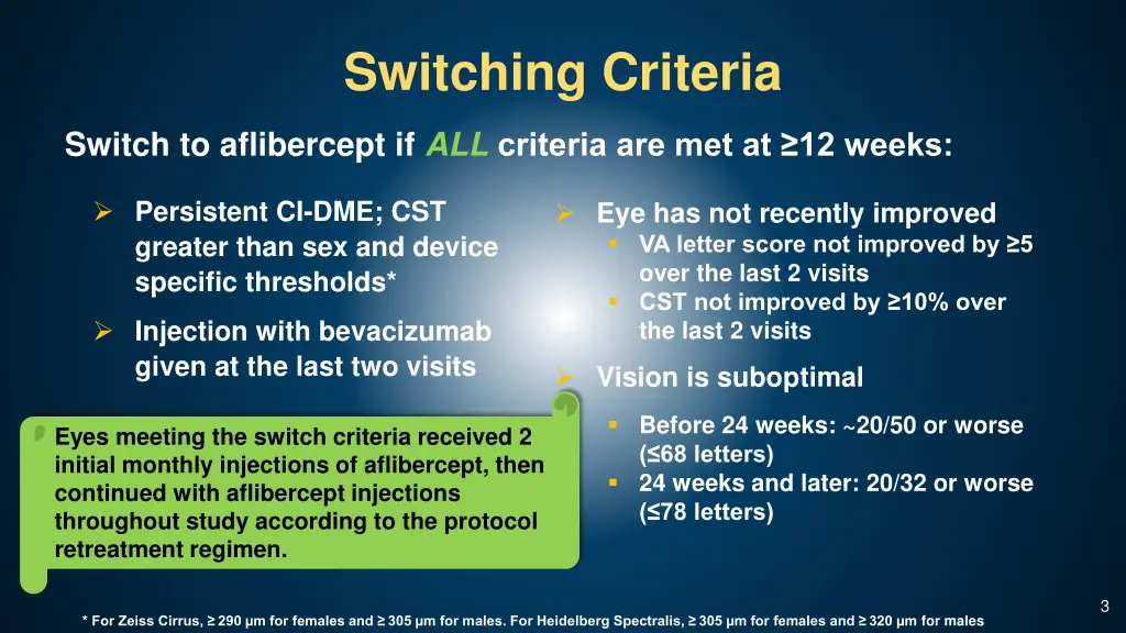 switching criteria