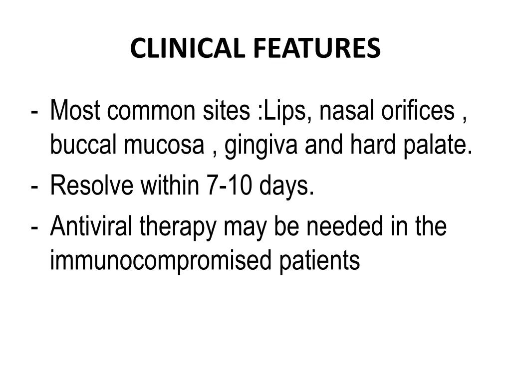 clinical features