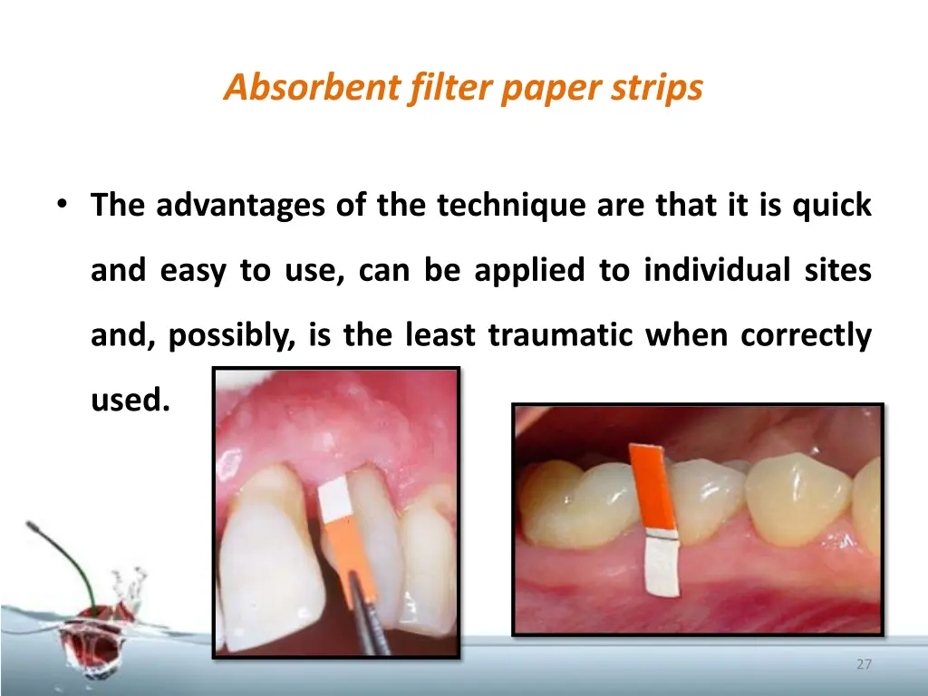 absorbent filter paper strips