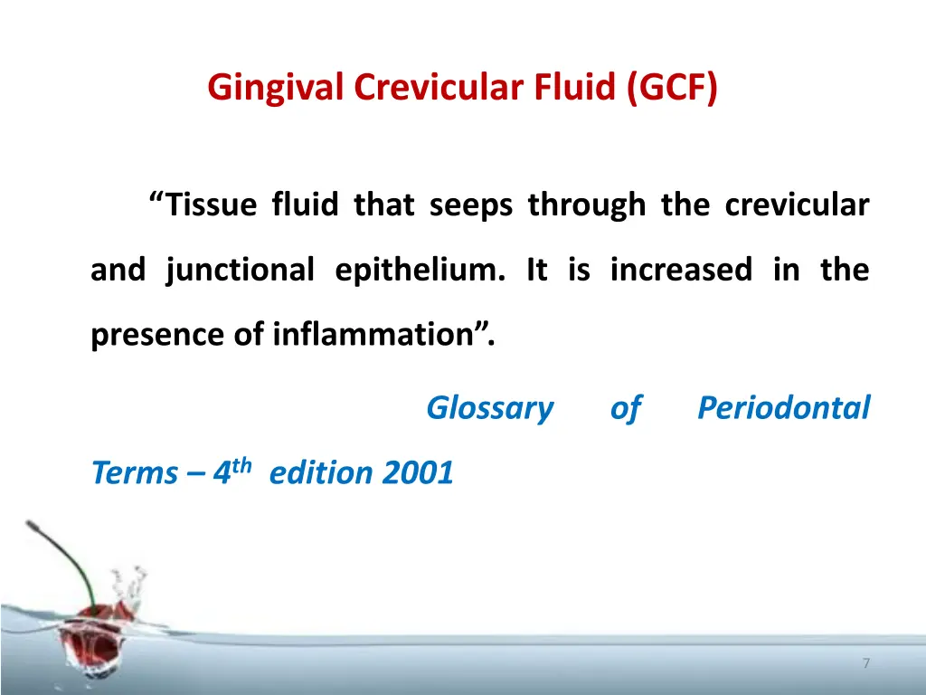 gingival crevicular fluid gcf