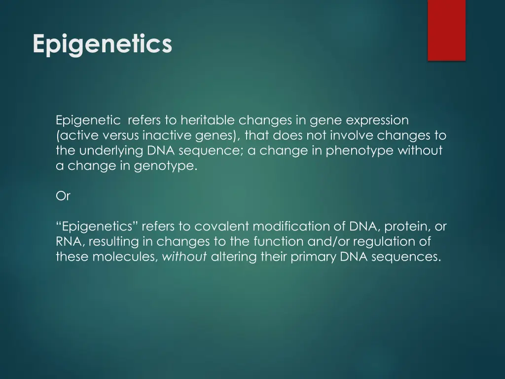 epigenetics