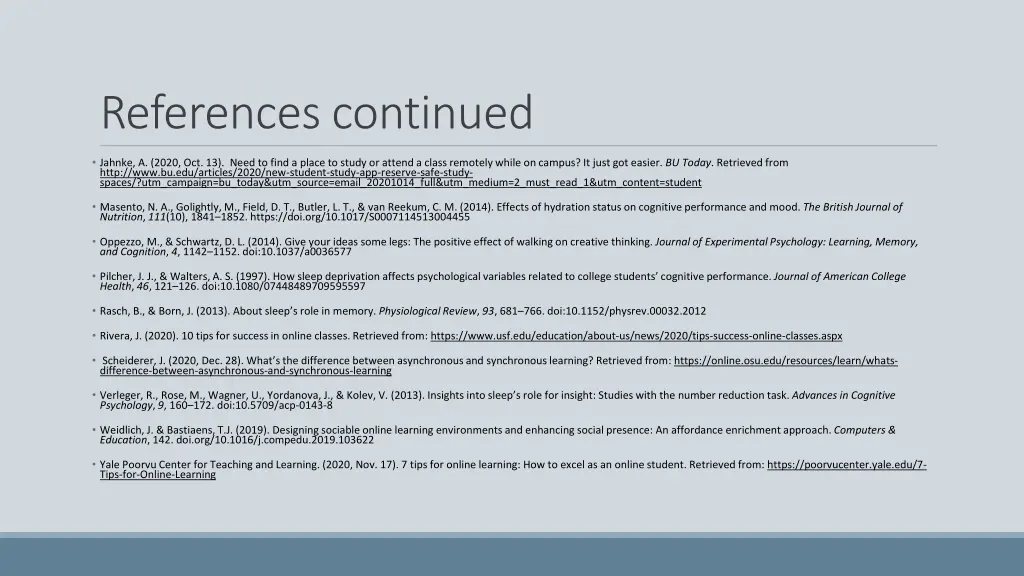 references continued