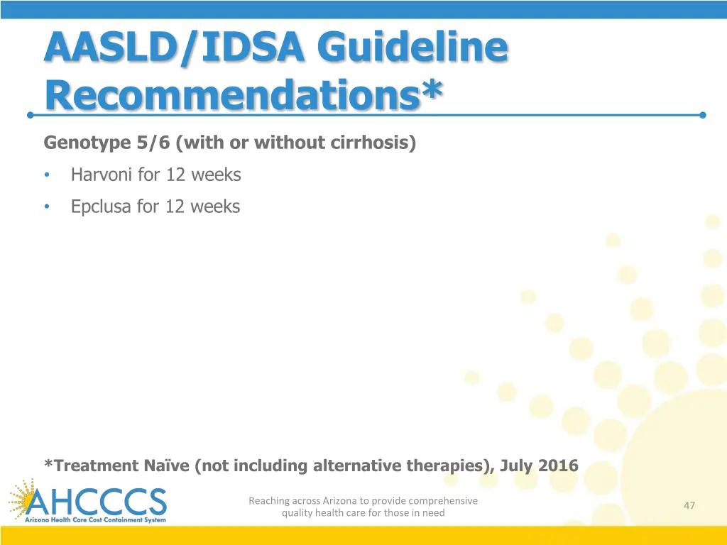 aasld idsa guideline recommendations 1