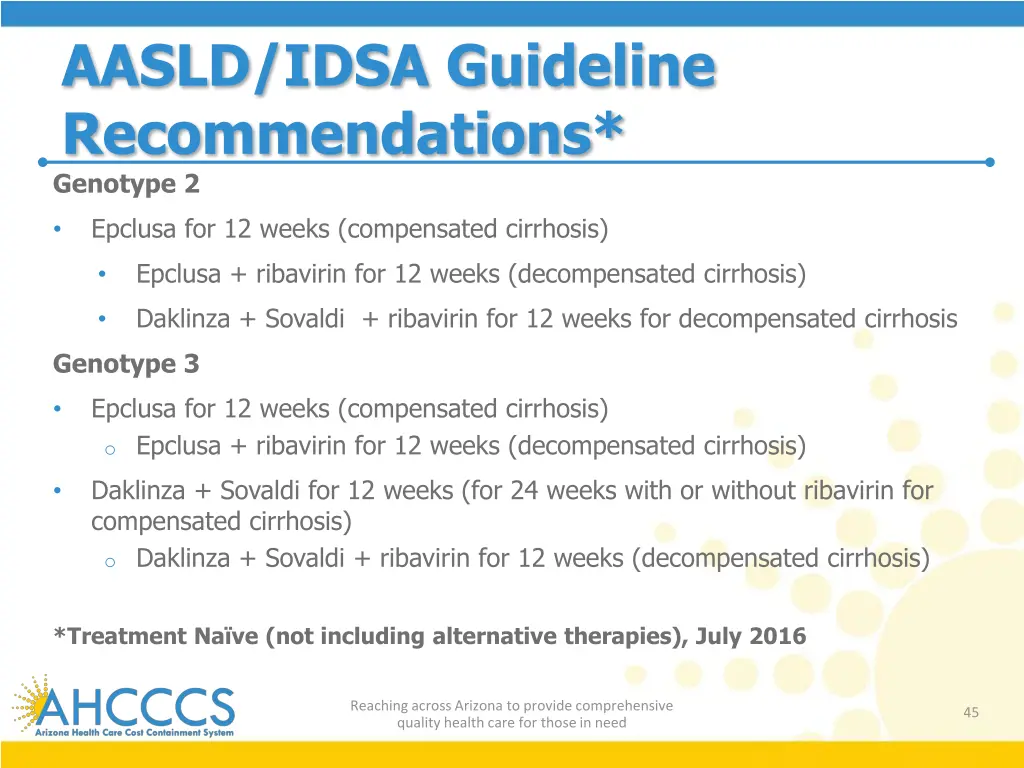aasld idsa guideline recommendations genotype 2