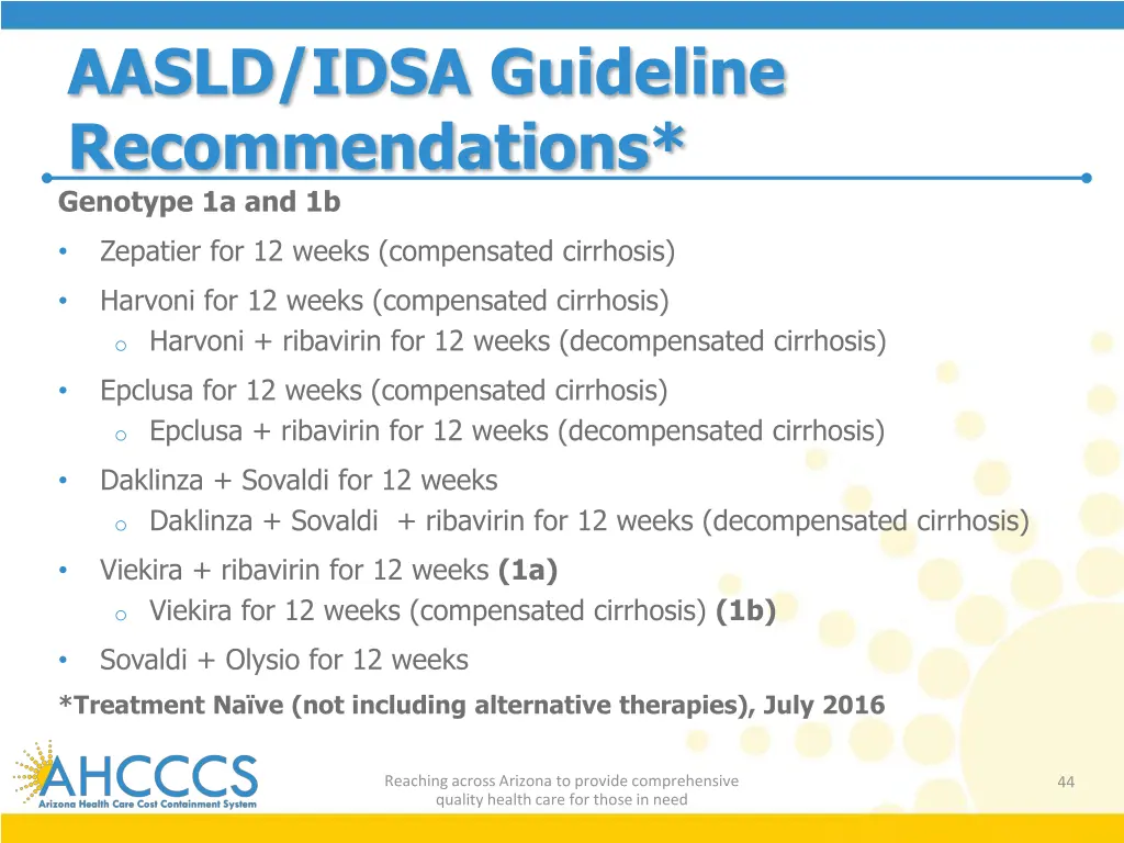 aasld idsa guideline recommendations genotype