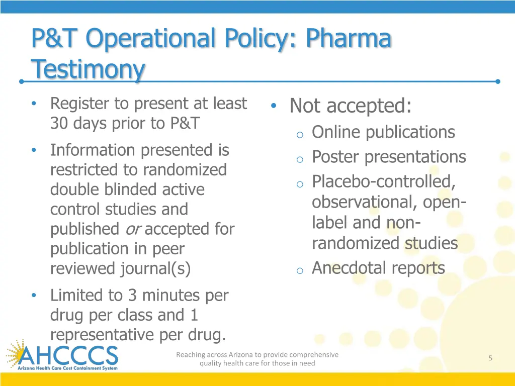 p t operational policy pharma testimony